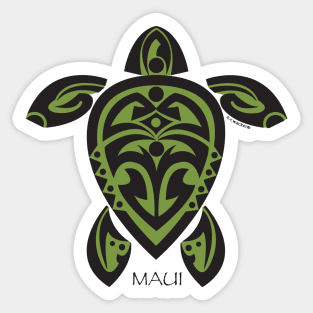 Black & Green Tribal Turtle Tattoo / Maui Sticker